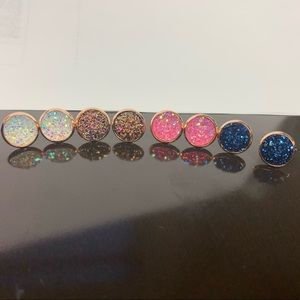 10 mm druzy post earrings